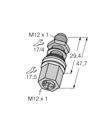 Промышленный фланцевый коммутаторwithout cable - FKFS4.4/M12