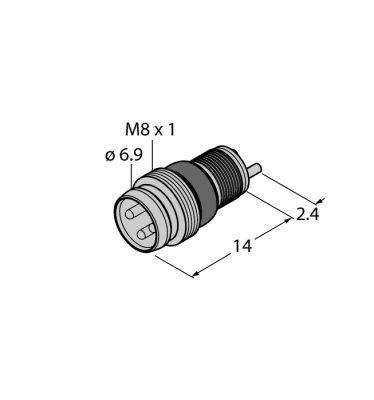 Круглый соединитель M8 x 1/O 8 ммO 8/M8x1 мм, встроенный соединитель, винтовой/защелкивающийся - ESGP3L