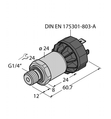 DrucktransmitterС выходом по напряжению (3-х проводн.) - PT6R-1004-U1-DA91