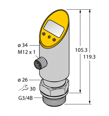 Датчик давления (заподлицо)с токовым и транзисторным pnp/npn дискретным выходом выход 2 настраивается как дискретный - PS100R-606-Li2UPN8X-H1141