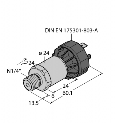 DrucktransmitterС выходом по напряжению (3-х проводн.) - PT500PSIG-1003-U1-DA91/X