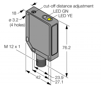 Фотоэлектрический датчикдиффузионный датчик с фиксированным подавлением фона - QMT42VP6AFV400Q