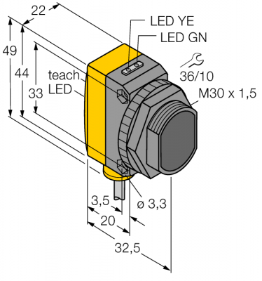 Фотоэлектрический датчикдиффузионный датчик с настраиваемым подавлением фона - QS30AF