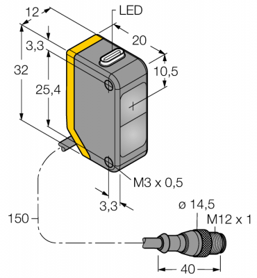 Фотоэлектрический датчикоппозитный датчик (излучатель/приемник) - Q20PRQ5