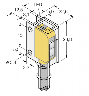 Фотоэлектрический датчикоппозитный датчик (излучатель/приемник)миниатюрный датчик - Q12RB6RCR