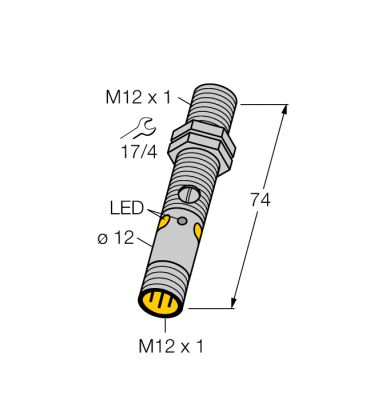 Фотоэлектрический датчикоппозитный датчик (излучатель) - M12EQ8