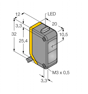 Фотоэлектрический датчикдиффузионный датчик с фиксированным подавлением фона - Q20PFF50