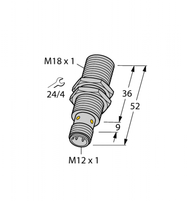 Индуктивный датчикдля пищевой промышленности - BI8U-EM18WD-VP6X-H1141/3GD