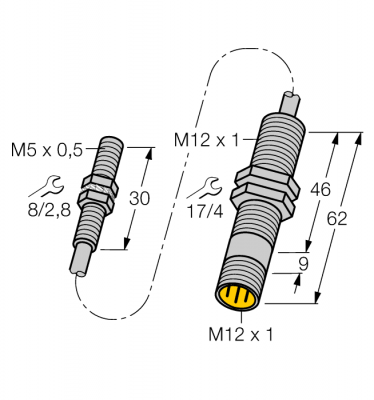 Индуктивный датчикс аналоговым выходом - BI1,5-EG05-0,3-M12-SIU-H1141