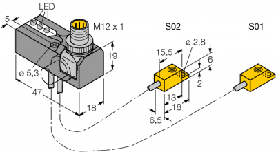 индуктивный датчикКомплект мониторинга для сварочных клещей - NI2-ISI-0,055-BDS-2AP6X3-H1141/S34
