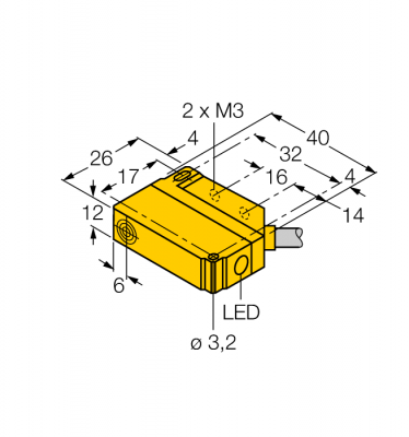 Индуктивный датчик - BI5U-Q12-VP6X2 7M