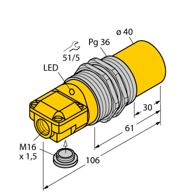 Индуктивный датчик - NI40-G47SR-FZ3X2