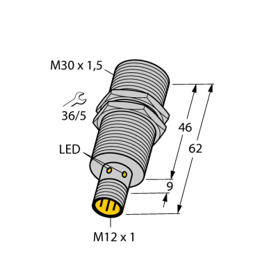 Индуктивный датчикдля пищевой индустрии - BI15U-EM30WD-VP44X-H1141