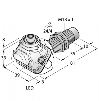 Индуктивный датчикдля пищевой индустрии - NI15U-EM18WDTC-AP6X