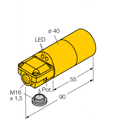 Индуктивный датчикмонитор скорости вращения - DBI15U-K40SR-AP4X2