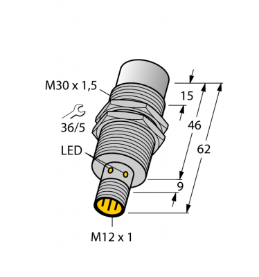 Индуктивный датчикдля пищевой индустрии - NI30U-EM30WD-VP44X-H1141