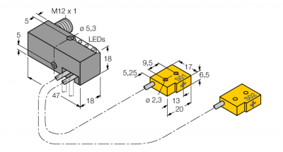 индуктивный датчикКомплект мониторинга для сварочных клещей - NI2-Q6,5-AP6-0,1-FS4.4X3/S304
