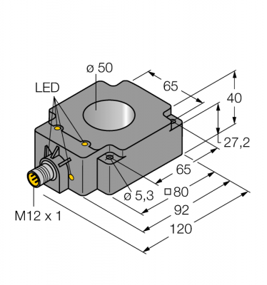 индуктивный датчикКольцевой датчик - BI50R-Q80-AP6X2-H1141