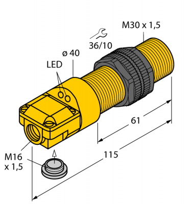 Индуктивный датчик - NI15-P30SR-VN4X2