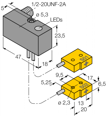 индуктивный датчикКомплект мониторинга для сварочных клещей - NI2-Q6,5-ADZ32-0,16-FSB5.4X4/S304