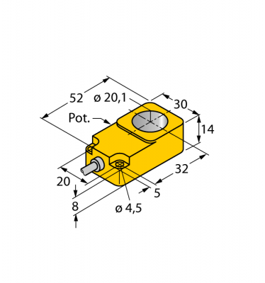 Индуктивный датчикс аналоговым выходом - BI20R-Q14-LU