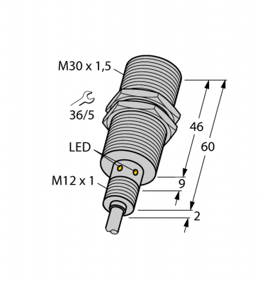 Индуктивный датчикдля пищевой индустрии - BI15U-EM30WD-AP6X