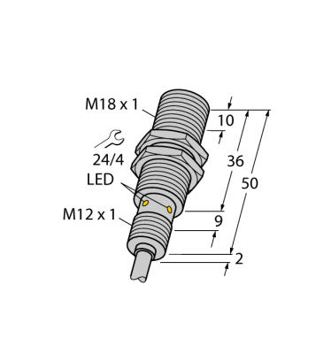 Индуктивный датчикдля пищевой промышленности - BI8U-EM18WD-AP6X