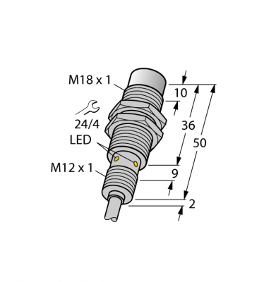 Индуктивный датчикдля пищевой индустрии - NI15U-EM18WD-AP6X