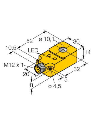 индуктивный датчикКольцевой датчик - BI10R-Q14-AP6X2-H1141