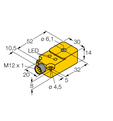 индуктивный датчикКольцевой датчик - BI6R-Q14-AP6X2-H1141