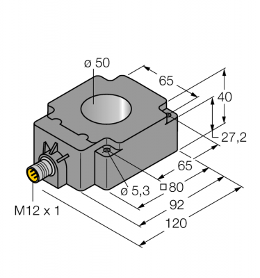 Индуктивный датчикдля распознавания материала - BI50R-Q80-2LU-H1141/S950