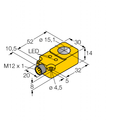 индуктивный датчикКольцевой датчик - BI15R-Q14-AP6X2-H1141