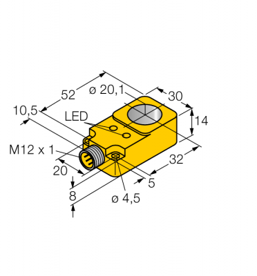 индуктивный датчикКольцевой датчик - BI20R-Q14-AP6X2-H1141