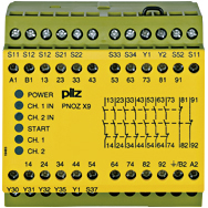 Реле безопасности PNOZ X – E-STOP, защитная дверь, световая решетка - PNOZ X9 24VAC 24VDC 7n/o 2 n/c 2so - 774609